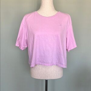 Champion Pink Relaxed Fit Crop Tee Short Sleeve